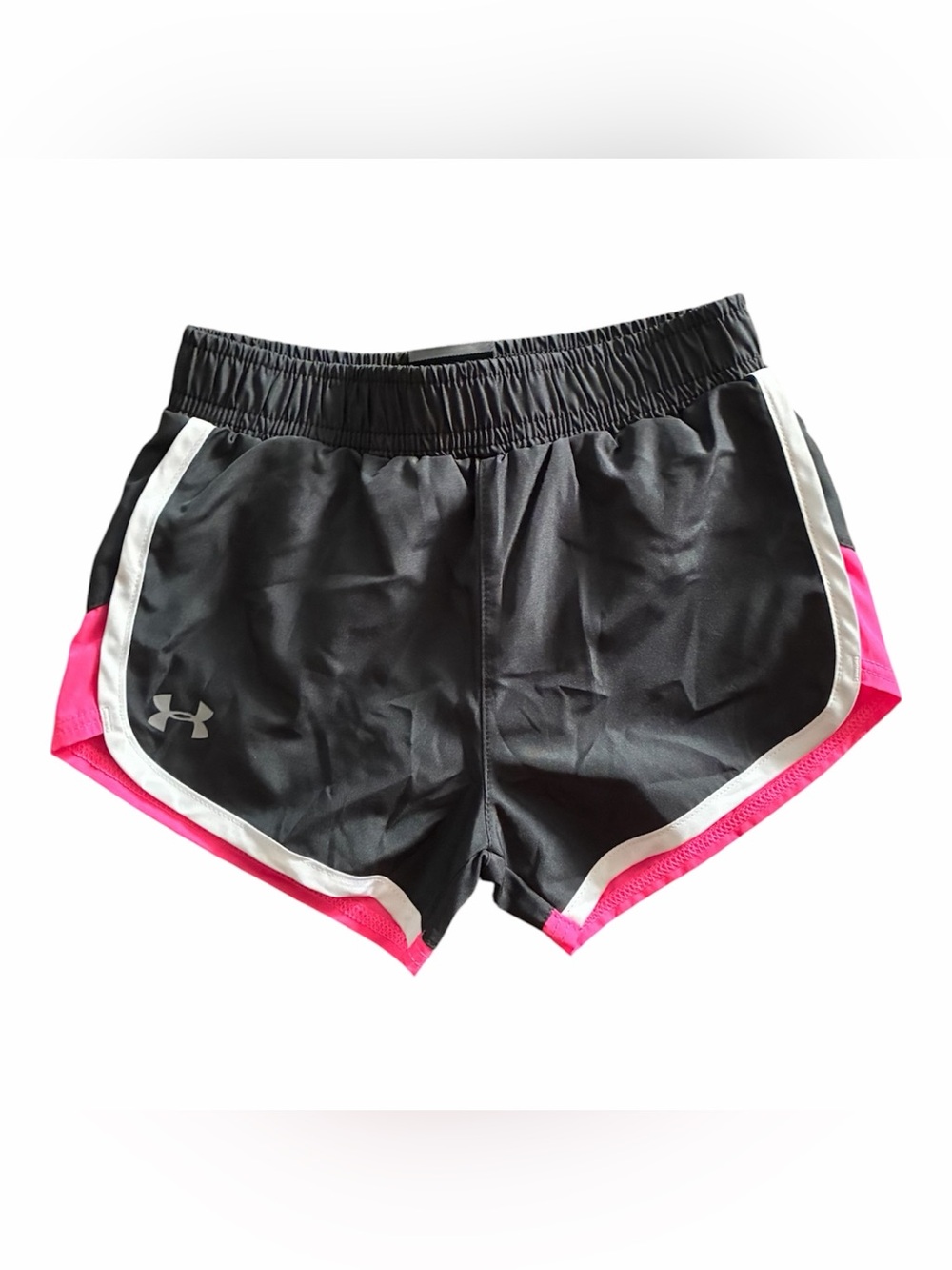 Under Armour Black Shorts with Pink Accents and White Trim